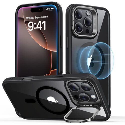 Θήκη ESR Classic Hybrid with Stash Stand HaloLock MagSafe Clear Black iPhone 16 Pro ΘΗΚΕΣ ESR Θήκη ESR Classic Hybrid with Stash Stand HaloLock MagSafe Clear Black iPhone 16 Pro