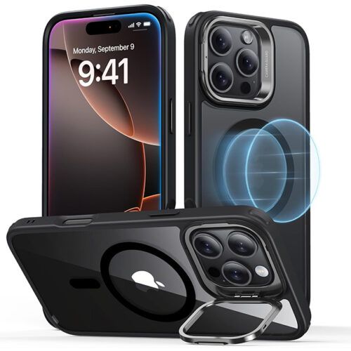 Θήκη ESR Classic Hybrid with Stash Stand HaloLock MagSafe Frosted Black iPhone 16 Pro ΘΗΚΕΣ ESR Θήκη ESR Classic Hybrid with Stash Stand HaloLock MagSafe Frosted Black iPhone 16 Pro