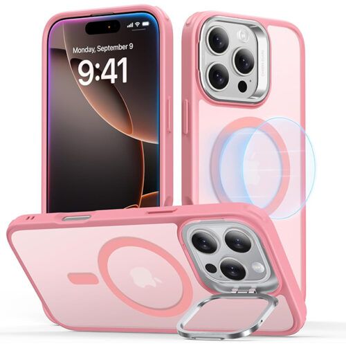Θήκη ESR Classic Hybrid with Stash Stand HaloLock MagSafe Frosted Pink iPhone 16 Pro ΘΗΚΕΣ ESR Θήκη ESR Classic Hybrid with Stash Stand HaloLock MagSafe Frosted Pink iPhone 16 Pro