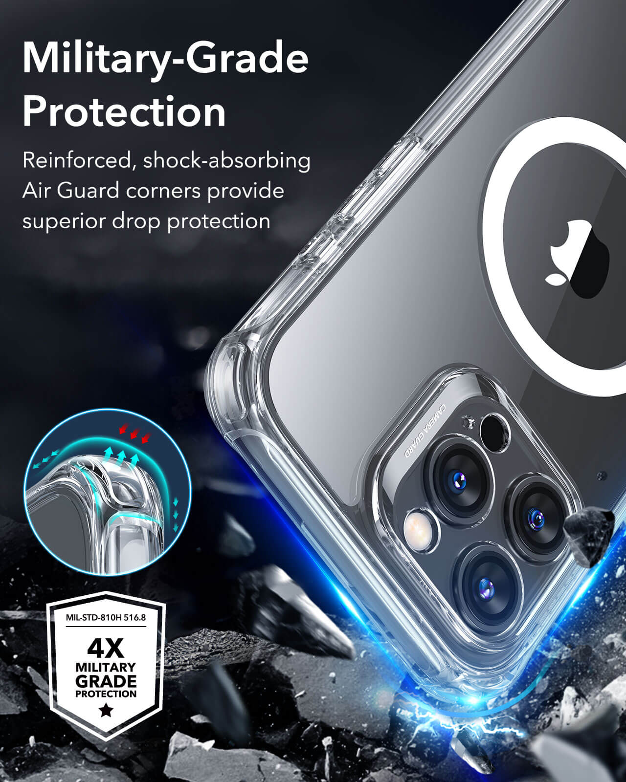 Θήκη ESR Armor Tough HaloLock Magsafe Clear iPhone 16 Pro ΘΗΚΕΣ ESR Θήκη ESR Armor Tough HaloLock Magsafe Clear iPhone 16 Pro - Image 6