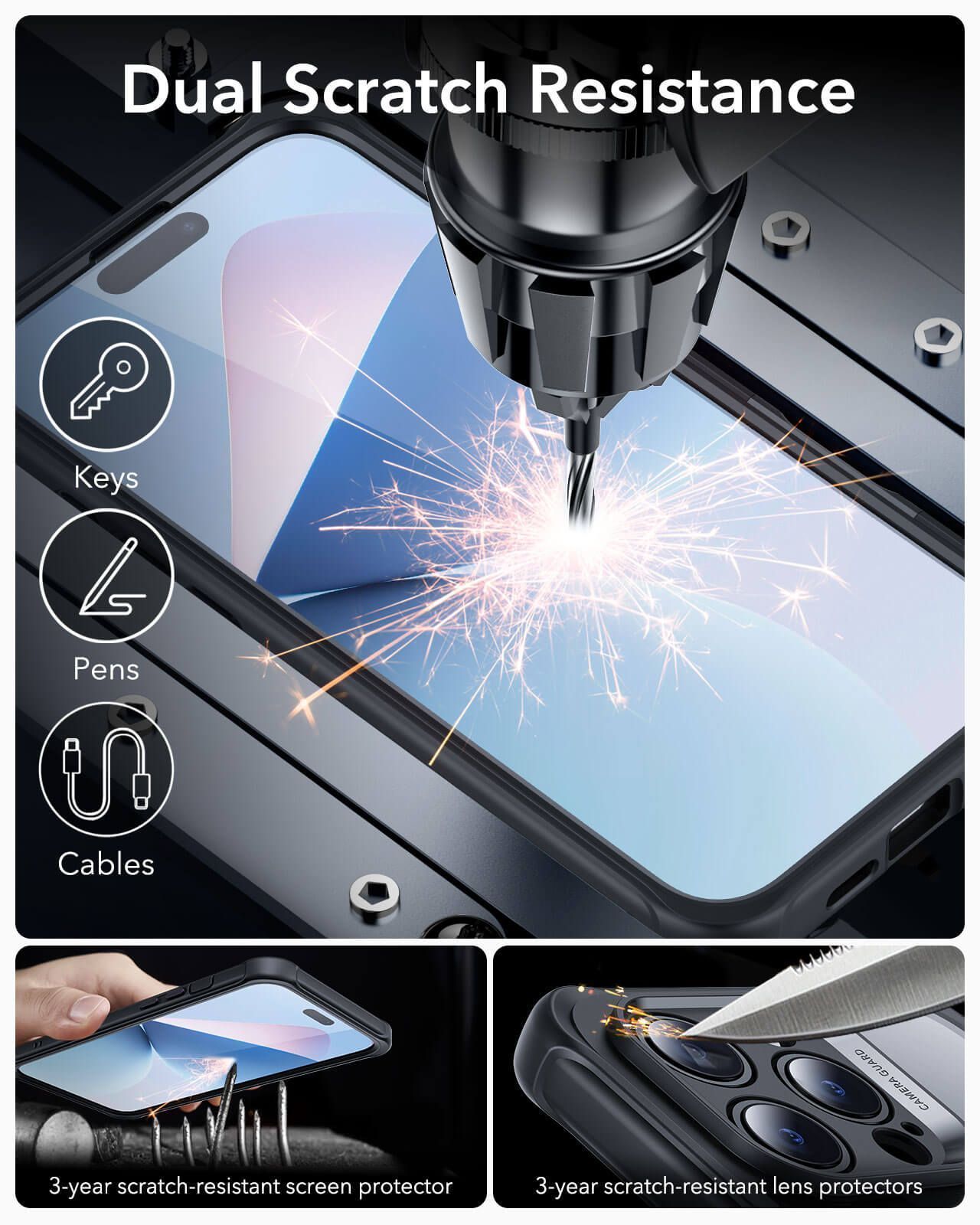 Θήκη ESR Armor Tough HaloLock Magsafe Clear Black iPhone 16 Pro ΘΗΚΕΣ ESR Θήκη ESR Armor Tough HaloLock Magsafe Clear Black iPhone 16 Pro - Image 5