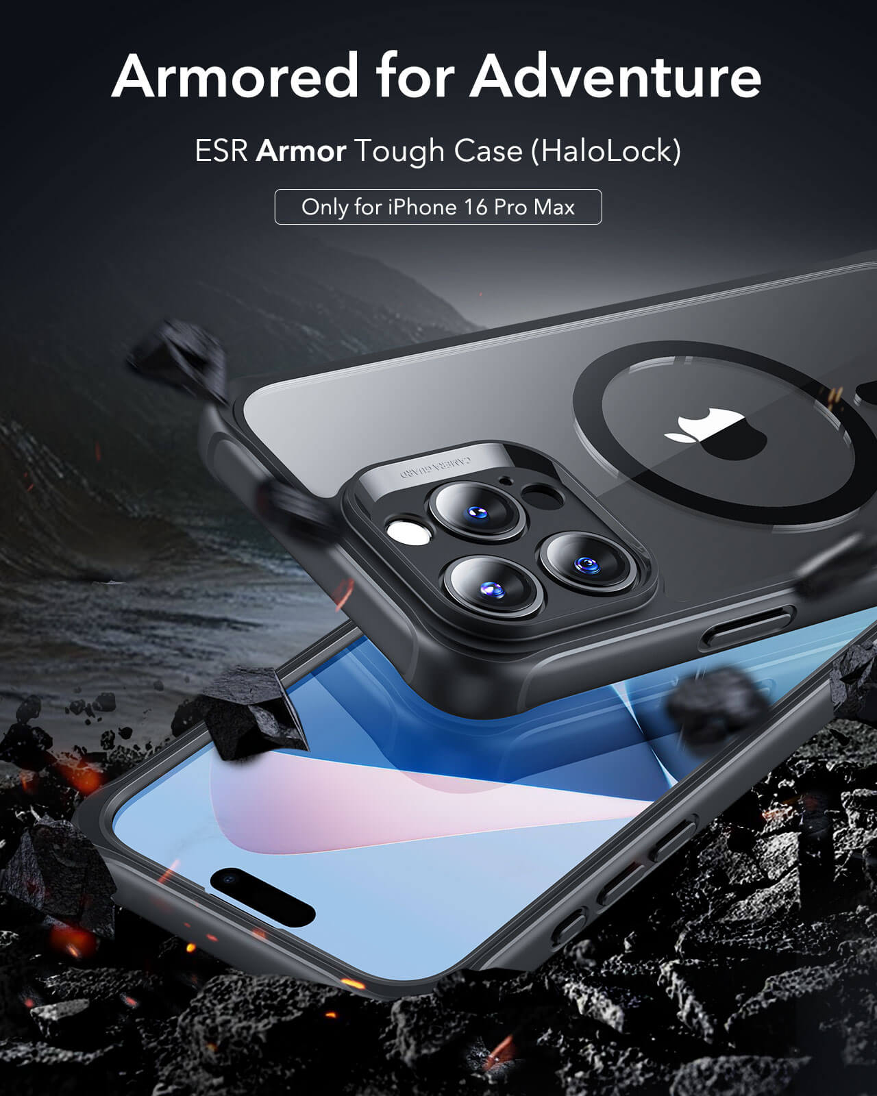 Θήκη ESR Armor Tough HaloLock Magsafe Clear Black iPhone 16 Pro ΘΗΚΕΣ ESR Θήκη ESR Armor Tough HaloLock Magsafe Clear Black iPhone 16 Pro - Image 4