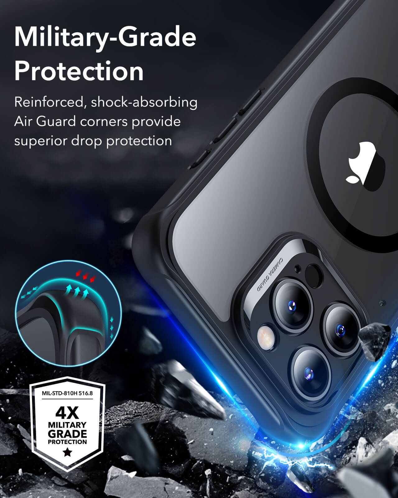 Θήκη ESR Armor Tough HaloLock Magsafe Clear Black iPhone 16 Pro ΘΗΚΕΣ ESR Θήκη ESR Armor Tough HaloLock Magsafe Clear Black iPhone 16 Pro - Image 9