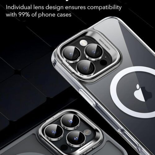 Alternative view of ESR Armorite Tempered Glass Camera Lens Titanium iPhone 16 Pro/16 Pro Max