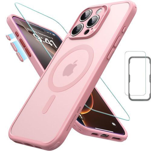 (2+1 Pack) Full Protection Pro Set ESR Classic HaloLock MagSafe Frosted Pink iPhone 16 Pro Max ΘΗΚΕΣ ESR (2+1 Pack) Full Protection Pro Set ESR Classic HaloLock MagSafe Frosted Pink iPhone 16 Pro Max