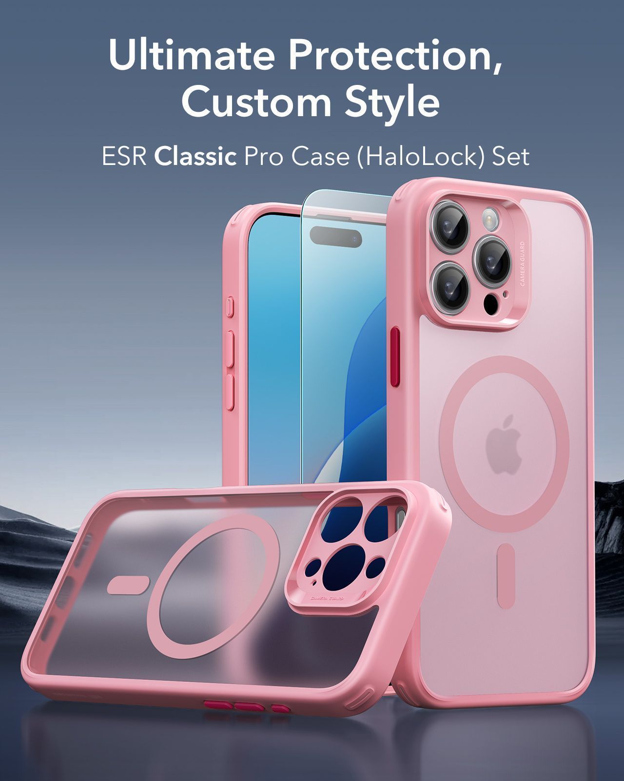 (2+1 Pack) Full Protection Pro Set ESR Classic HaloLock MagSafe Frosted Pink iPhone 16 Pro Max ΘΗΚΕΣ ESR (2+1 Pack) Full Protection Pro Set ESR Classic HaloLock MagSafe Frosted Pink iPhone 16 Pro Max - Image 6