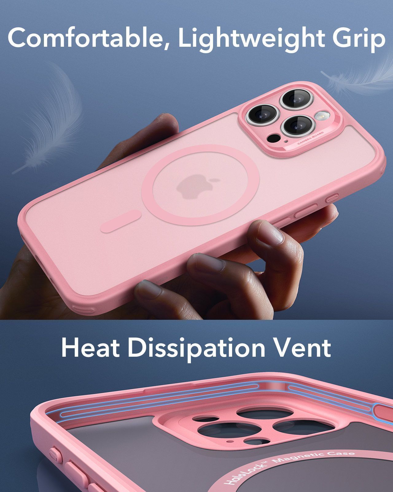(2+1 Pack) Full Protection Pro Set ESR Classic HaloLock MagSafe Frosted Pink iPhone 16 Pro Max ΘΗΚΕΣ ESR (2+1 Pack) Full Protection Pro Set ESR Classic HaloLock MagSafe Frosted Pink iPhone 16 Pro Max - Image 5