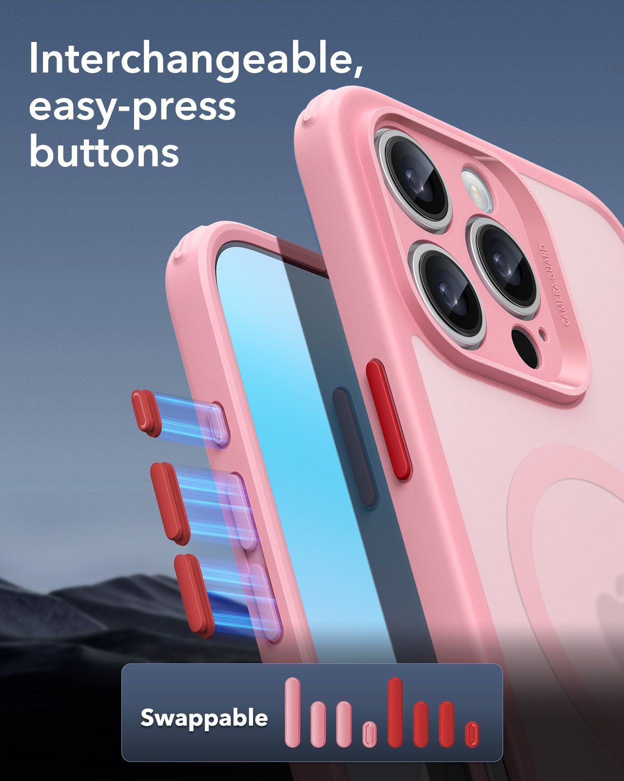 (2+1 Pack) Full Protection Pro Set ESR Classic HaloLock MagSafe Frosted Pink iPhone 16 Pro Max ΘΗΚΕΣ ESR (2+1 Pack) Full Protection Pro Set ESR Classic HaloLock MagSafe Frosted Pink iPhone 16 Pro Max - Image 4