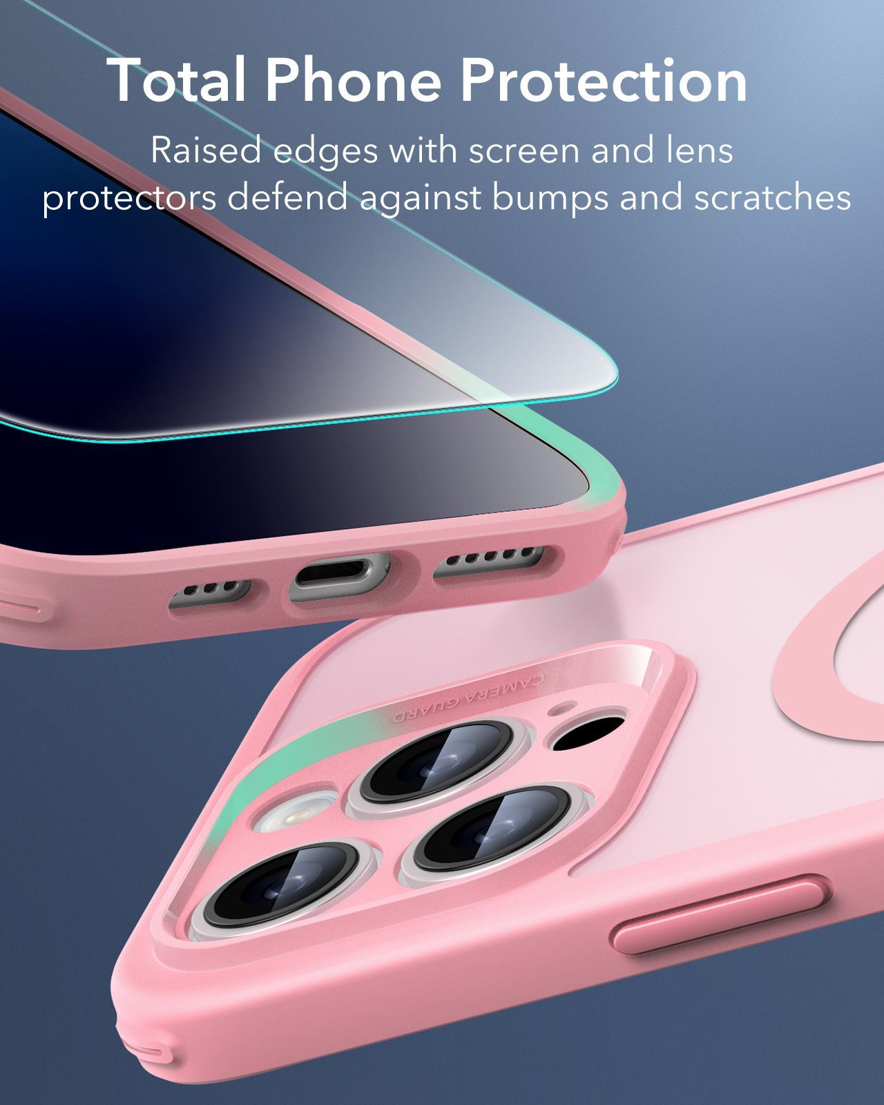 (2+1 Pack) Full Protection Pro Set ESR Classic HaloLock MagSafe Frosted Pink iPhone 16 Pro Max ΘΗΚΕΣ ESR (2+1 Pack) Full Protection Pro Set ESR Classic HaloLock MagSafe Frosted Pink iPhone 16 Pro Max - Image 3
