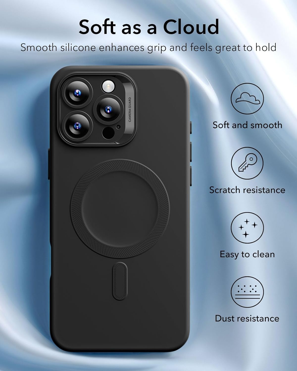 Θήκη ESR Cloud HaloLock MagSafe Black iPhone 16 Pro Max ΘΗΚΕΣ ESR Θήκη ESR Cloud HaloLock MagSafe Black iPhone 16 Pro Max - Image 4