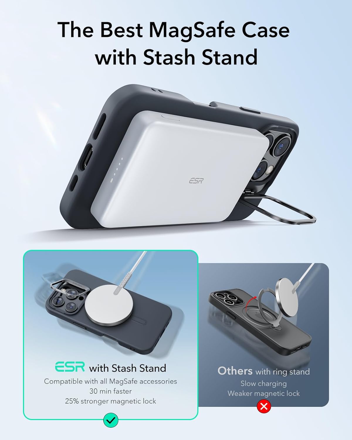 Θήκη ESR Cloud with Stash Stand HaloLock Magsafe Black iPhone 16 Pro ΘΗΚΕΣ ESR Θήκη ESR Cloud with Stash Stand HaloLock Magsafe Black iPhone 16 Pro - Image 2