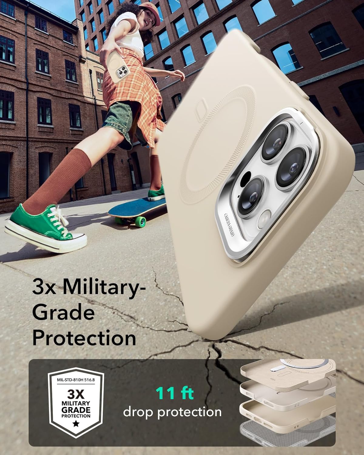 Θήκη ESR Cloud with Stash Stand HaloLock Magsafe Light Tan iPhone 16 Pro ΘΗΚΕΣ ESR Θήκη ESR Cloud with Stash Stand HaloLock Magsafe Light Tan iPhone 16 Pro - Image 6