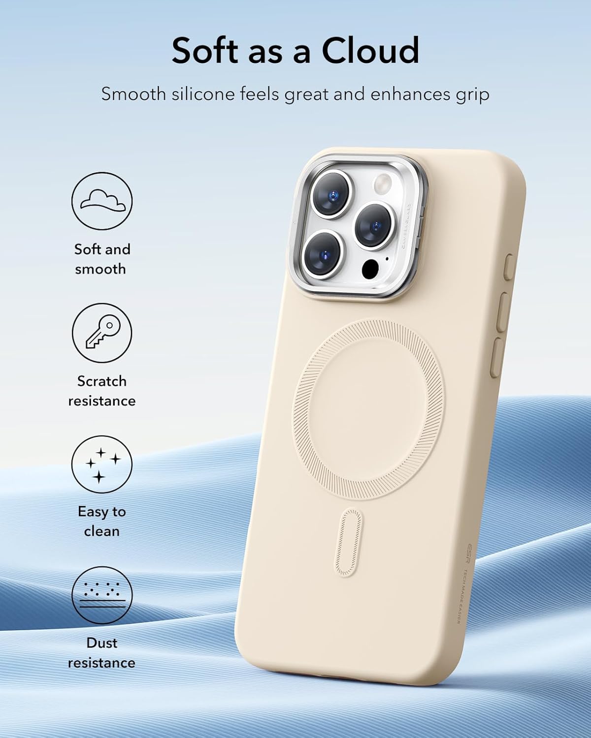 Θήκη ESR Cloud with Stash Stand HaloLock Magsafe Light Tan iPhone 16 Pro ΘΗΚΕΣ ESR Θήκη ESR Cloud with Stash Stand HaloLock Magsafe Light Tan iPhone 16 Pro - Image 4
