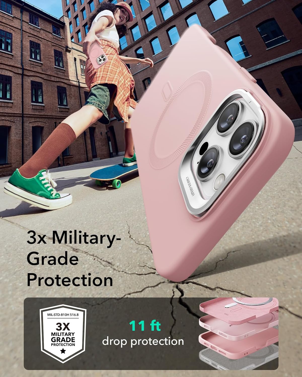 Θήκη ESR Cloud with Stash Stand HaloLock Magsafe Pink iPhone 16 Pro ΘΗΚΕΣ ESR Θήκη ESR Cloud with Stash Stand HaloLock Magsafe Pink iPhone 16 Pro - Image 6