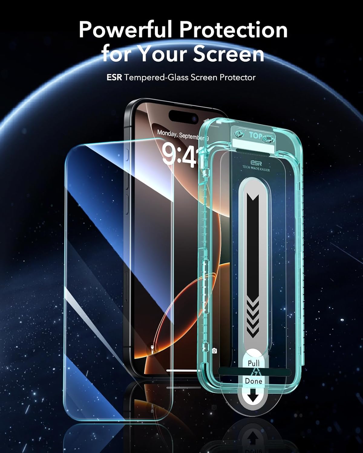 ESR Premium Quality Tempered Glass iPhone 16 Pro Max (3-Pack With Easy Installation Tray) ΠΡΟΣΤΑΣΙΑ ΟΘΟΝΗΣ ESR ESR Premium Quality Tempered Glass iPhone 16 Pro Max (3-Pack With Easy Installation Tray) - Image 2