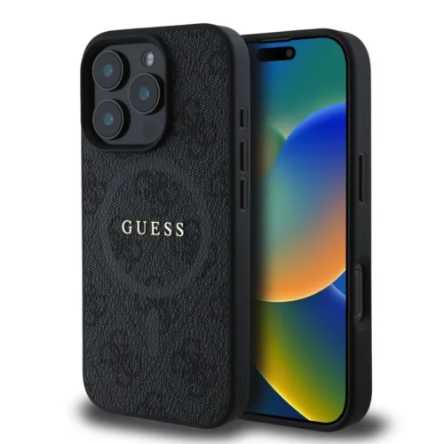 Θήκη Guess 4G Ring Classic Logo Magsafe Black iPhone 16 Pro Max