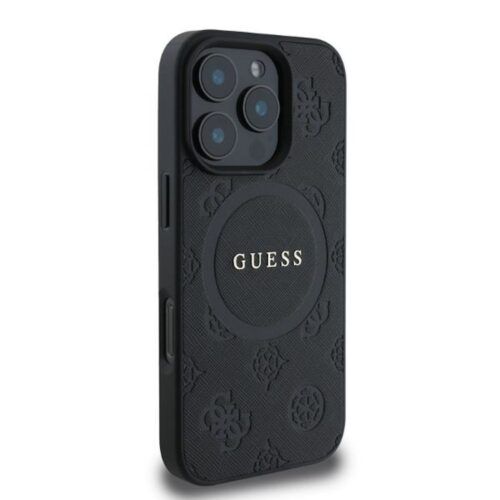 Alternative view of Θήκη Guess Saffiano Peony Classic Logo Magsafe Black iPhone 16 Pro