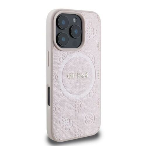Alternative view of Θήκη Guess Saffiano Peony Classic Logo Magsafe Pink iPhone 16 Pro Max