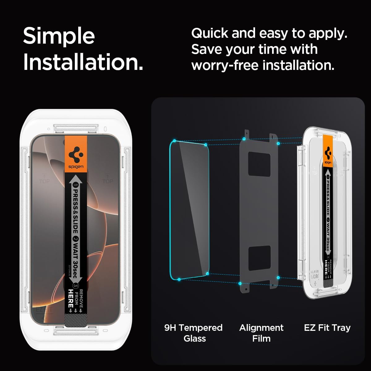 Spigen EZ Fit GLAS.tR Sensor Protected Tempered Glass iPhone 17 Pro Max/16 Pro Max (2-Pack) ΠΡΟΣΤΑΣΙΑ ΟΘΟΝΗΣ Spigen Spigen EZ Fit GLAS.tR Sensor Protected Tempered Glass iPhone 17 Pro Max/16 Pro Max (2-Pack) - Image 3