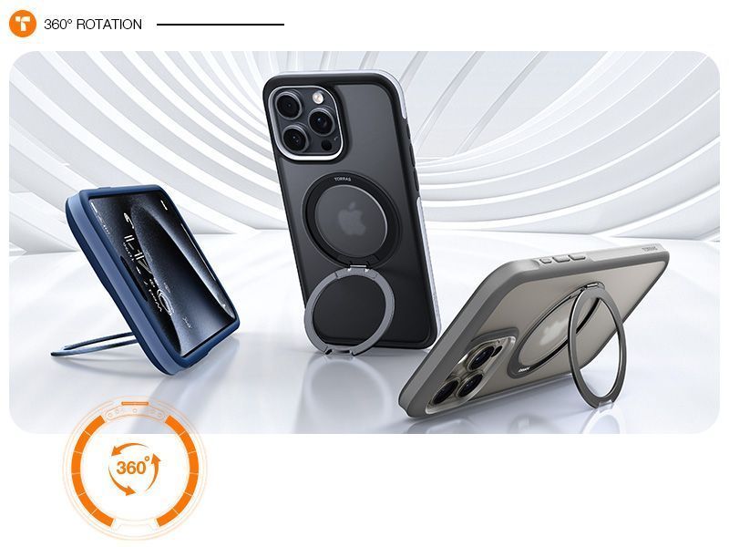 Θήκη Torras Ostand R Fusion MagSafe Kickstand Black iPhone 16 Pro ΘΗΚΕΣ TORRAS Θήκη Torras Ostand R Fusion MagSafe Kickstand Black iPhone 16 Pro - Image 2
