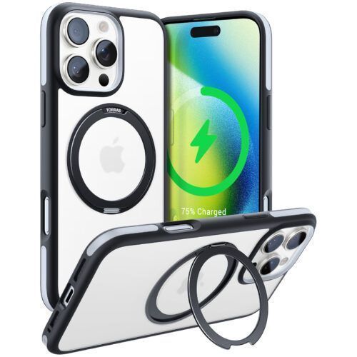 Θήκη Torras Ostand R Fusion MagSafe Kickstand Black iPhone 16 Pro Max ΘΗΚΕΣ TORRAS Θήκη Torras Ostand R Fusion MagSafe Kickstand Black iPhone 16 Pro Max