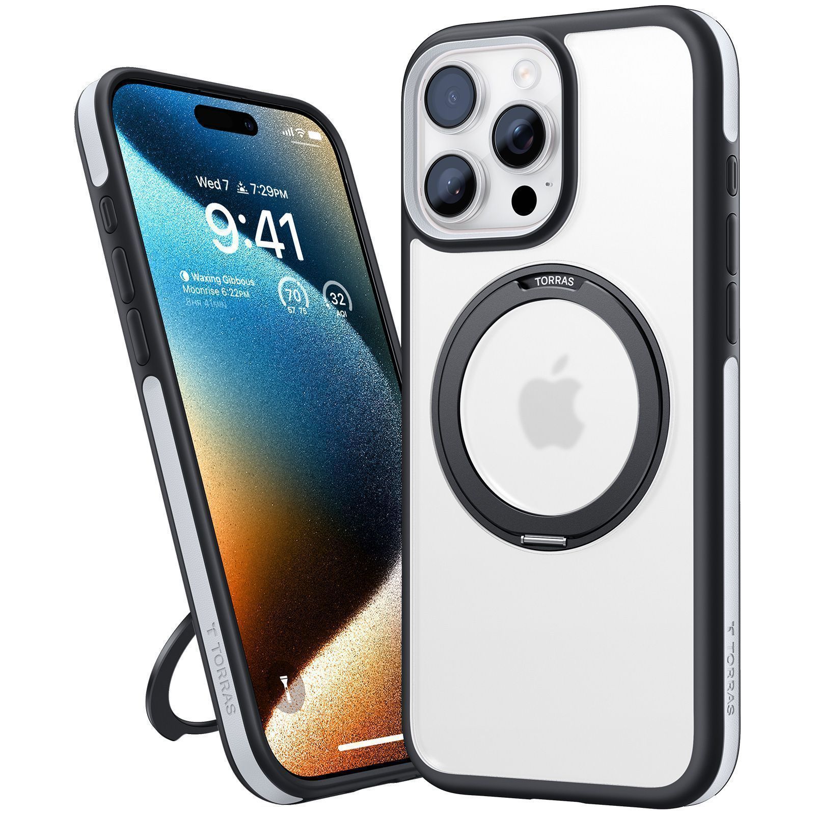 Θήκη Torras Ostand R Fusion MagSafe Kickstand Black iPhone 16 Pro ΘΗΚΕΣ TORRAS Θήκη Torras Ostand R Fusion MagSafe Kickstand Black iPhone 16 Pro