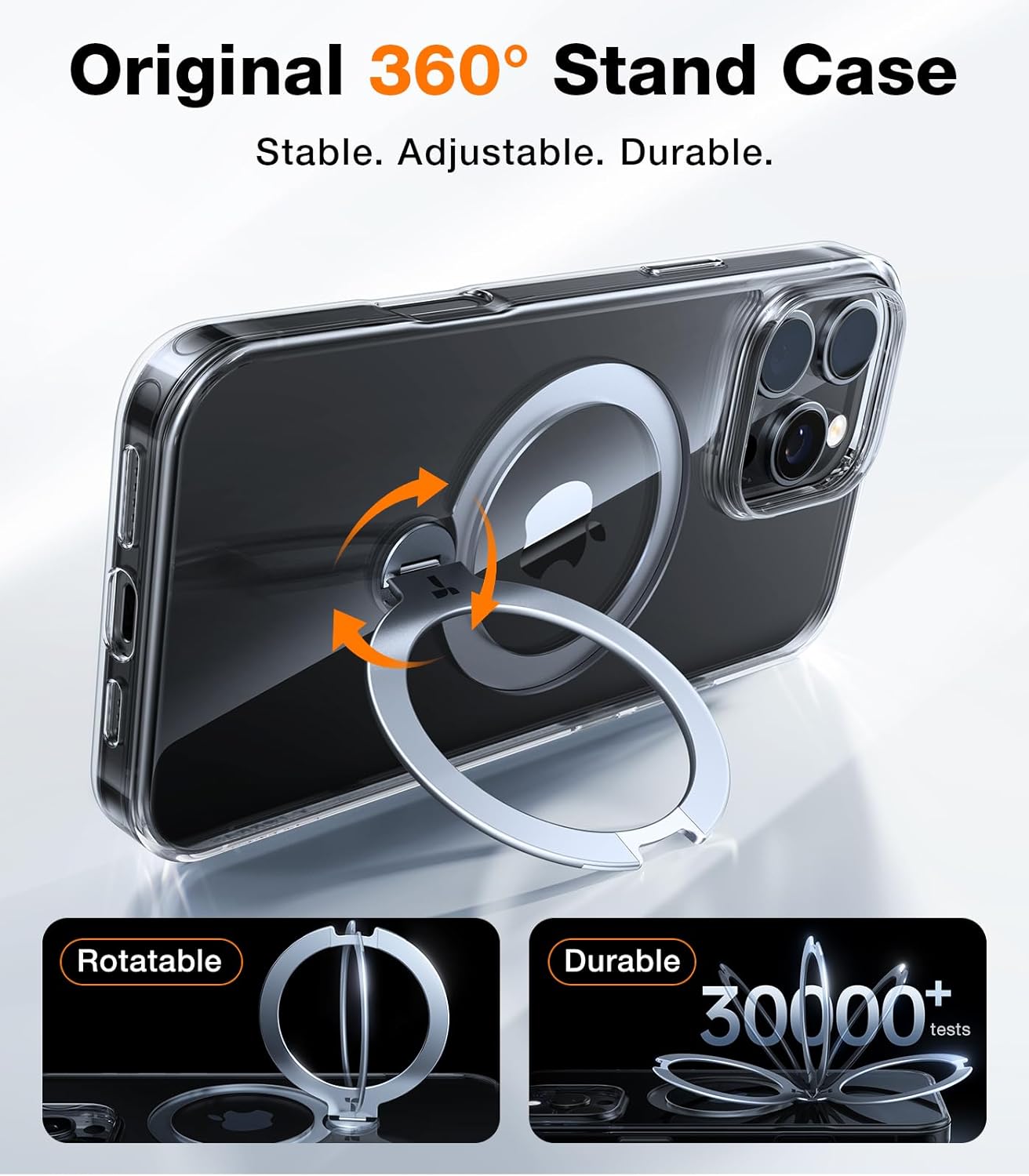 Θήκη Torras Ostand Spin MagSafe Kickstand Clear iPhone 16 Pro Max ΘΗΚΕΣ TORRAS Θήκη Torras Ostand Spin MagSafe Kickstand Clear iPhone 16 Pro Max - Image 2