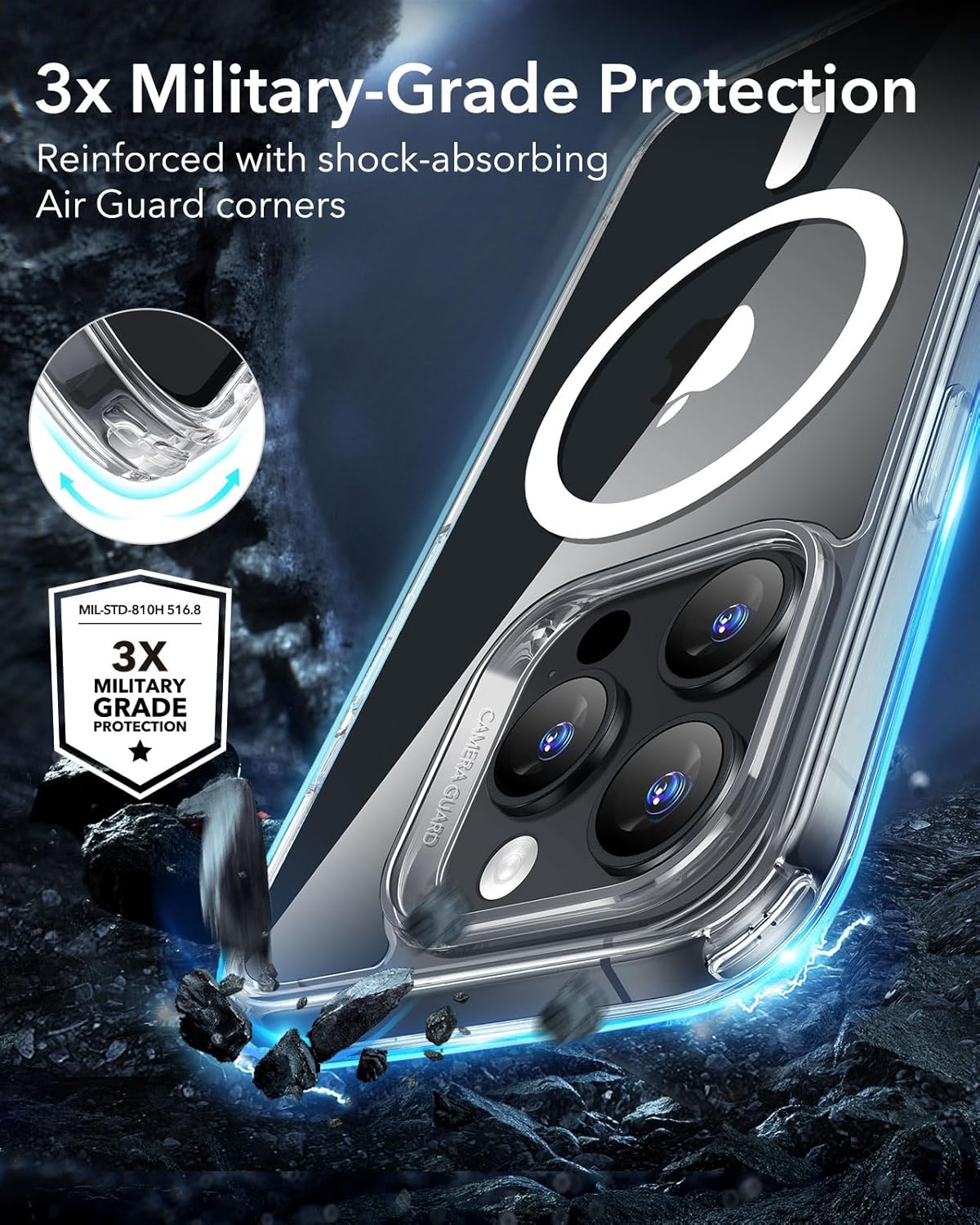 Θήκη ESR Classic Hybrid HaloLock MagSafe Clear iPhone 16 Pro ΘΗΚΕΣ ESR Θήκη ESR Classic Hybrid HaloLock MagSafe Clear iPhone 16 Pro - Image 6