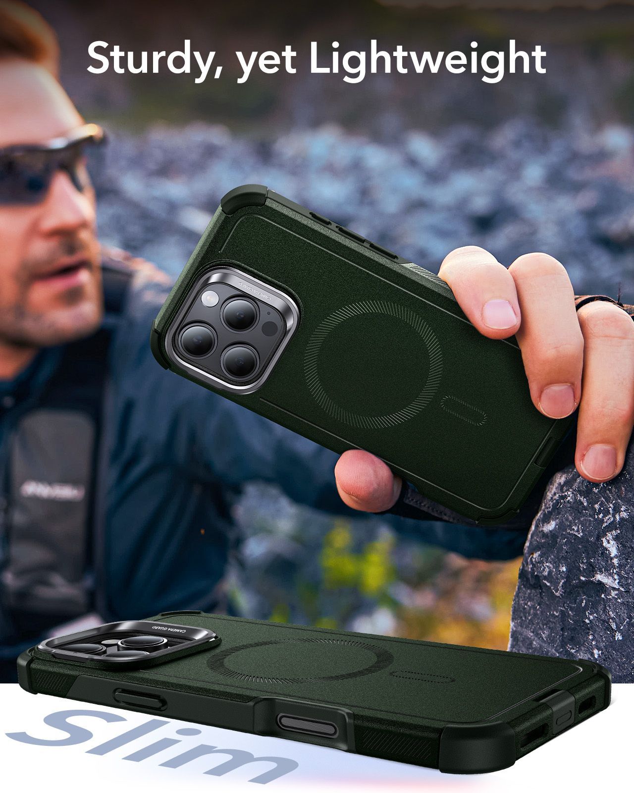 Θήκη ESR Cyber Tough with Stash Stand Magsafe Green iPhone 16 Pro Max ΘΗΚΕΣ ESR Θήκη ESR Cyber Tough with Stash Stand Magsafe Green iPhone 16 Pro Max - Image 6