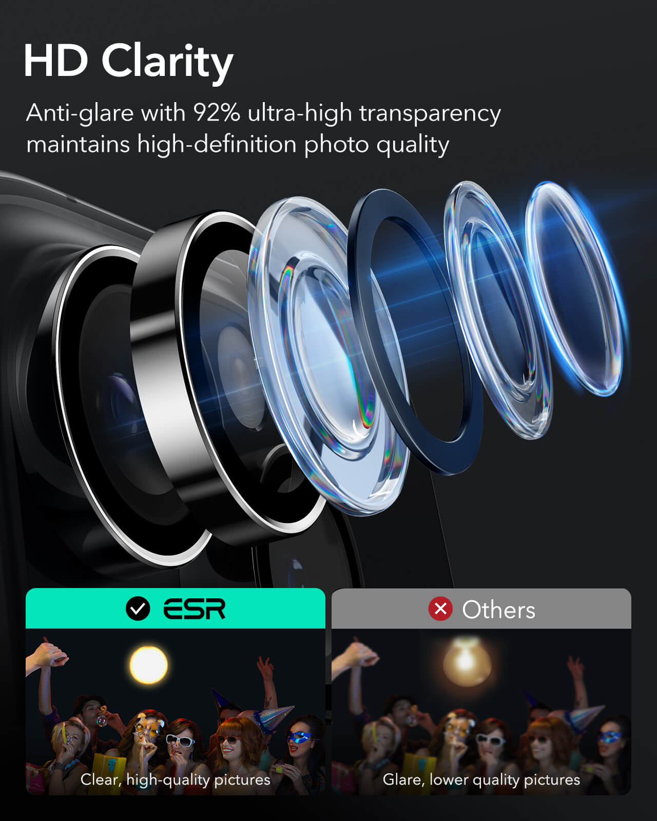 ESR Armorite Tempered Glass Camera Lens Black iPhone 16 Pro/16 Pro Max ΠΡΟΣΤΑΣΙΑ ΟΘΟΝΗΣ ESR ESR Armorite Tempered Glass Camera Lens Black iPhone 16 Pro/16 Pro Max - Image 4