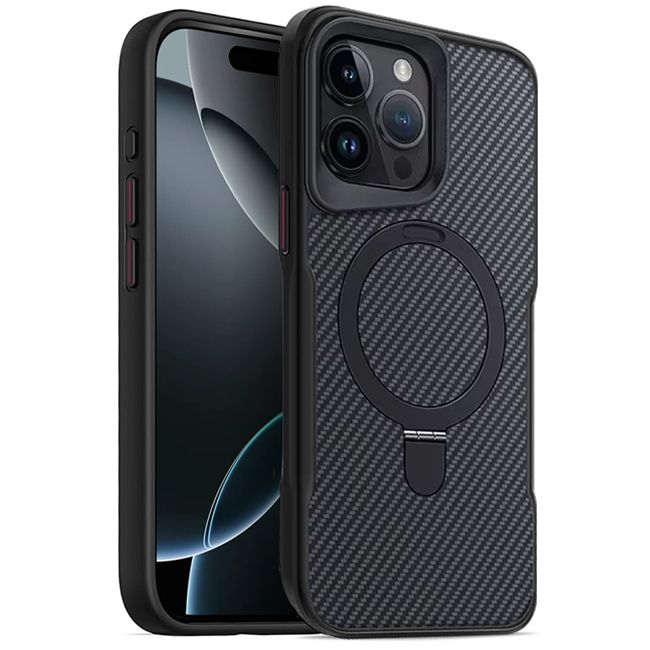 Θήκη Orso Ostand Hybrid Carbon MagSafe Black iPhone 16 Pro ΘΗΚΕΣ Orso Θήκη Orso Ostand Hybrid Carbon MagSafe Black iPhone 16 Pro