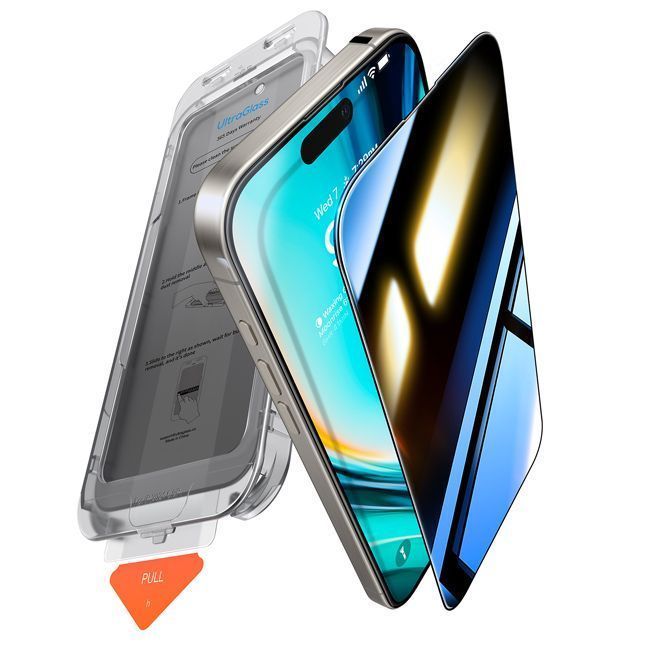 Torras Install Master GlassGo Full Cover Privacy Tempered Glass iPhone 16 Pro Max ΠΡΟΣΤΑΣΙΑ ΟΘΟΝΗΣ TORRAS Torras Install Master GlassGo Full Cover Privacy Tempered Glass iPhone 16 Pro Max