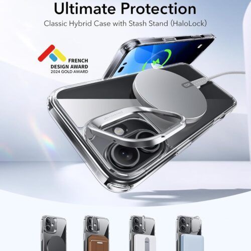 Alternative view of Θήκη ESR Classic Hybrid with Stash Stand HaloLock MagSafe Clear iPhone 16