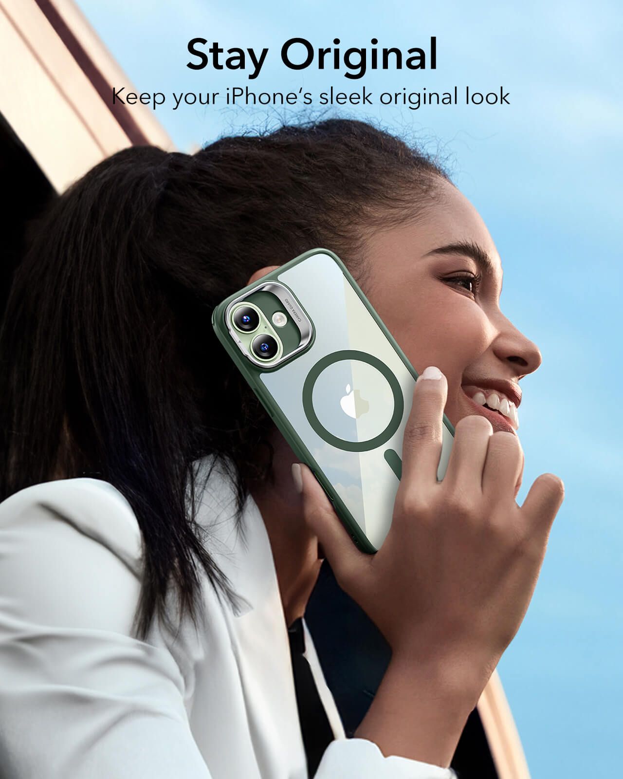 Θήκη ESR Classic Hybrid with Stash Stand HaloLock MagSafe Clear Green iPhone 16 ΘΗΚΕΣ ESR Θήκη ESR Classic Hybrid with Stash Stand HaloLock MagSafe Clear Green iPhone 16 - Image 4