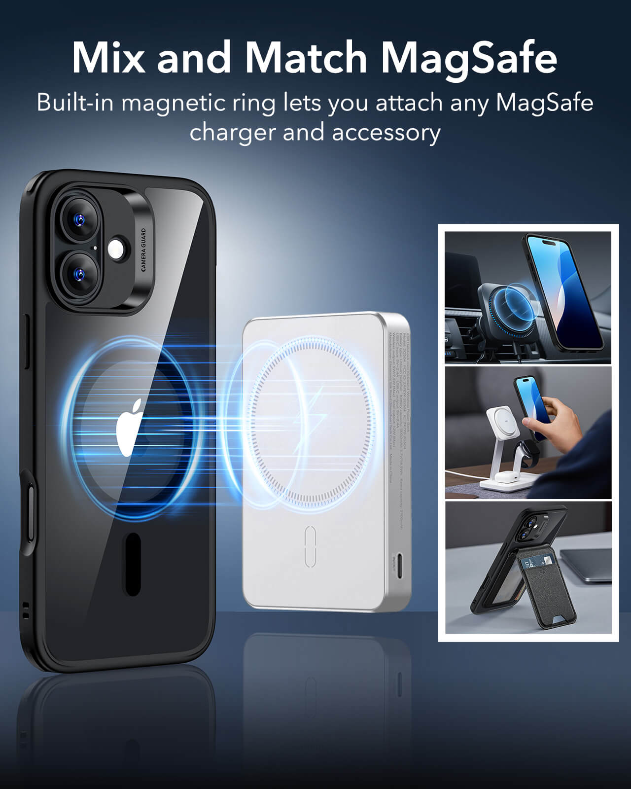 Θήκη ESR Classic Hybrid HaloLock MagSafe Clear Black iPhone 16 Plus ΘΗΚΕΣ ESR Θήκη ESR Classic Hybrid HaloLock MagSafe Clear Black iPhone 16 Plus - Image 5