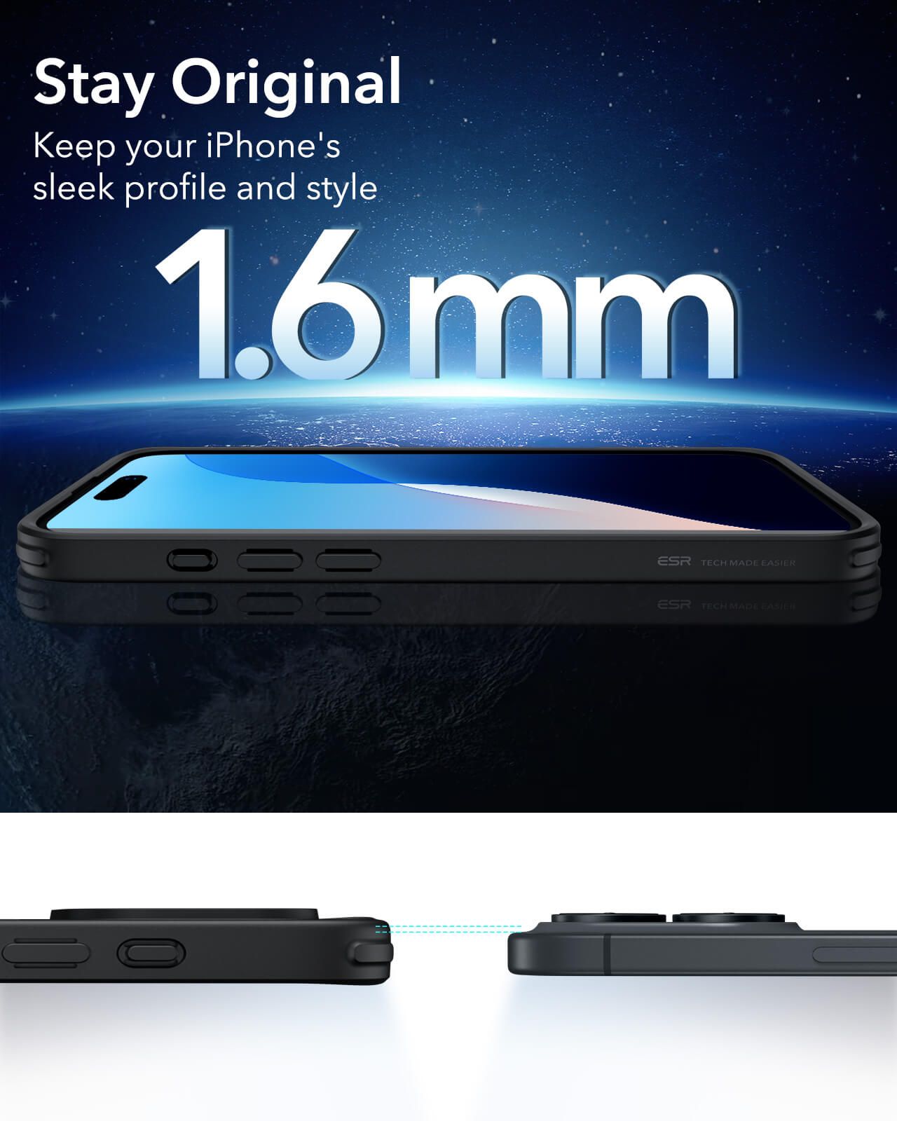 Θήκη ESR Classic Hybrid HaloLock MagSafe Clear Black iPhone 16 Plus ΘΗΚΕΣ ESR Θήκη ESR Classic Hybrid HaloLock MagSafe Clear Black iPhone 16 Plus - Image 4