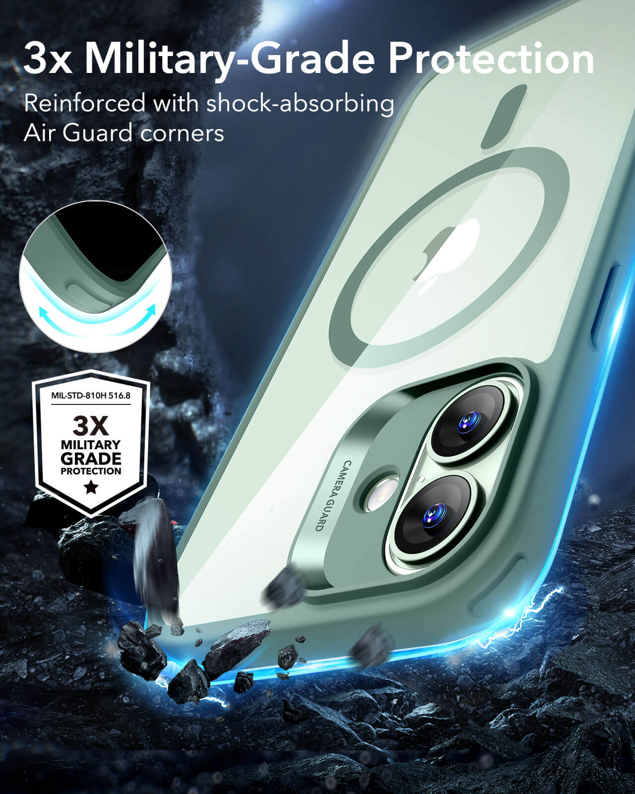 Θήκη ESR Classic Hybrid HaloLock MagSafe Clear Green iPhone 16 ΘΗΚΕΣ ESR Θήκη ESR Classic Hybrid HaloLock MagSafe Clear Green iPhone 16 - Image 8