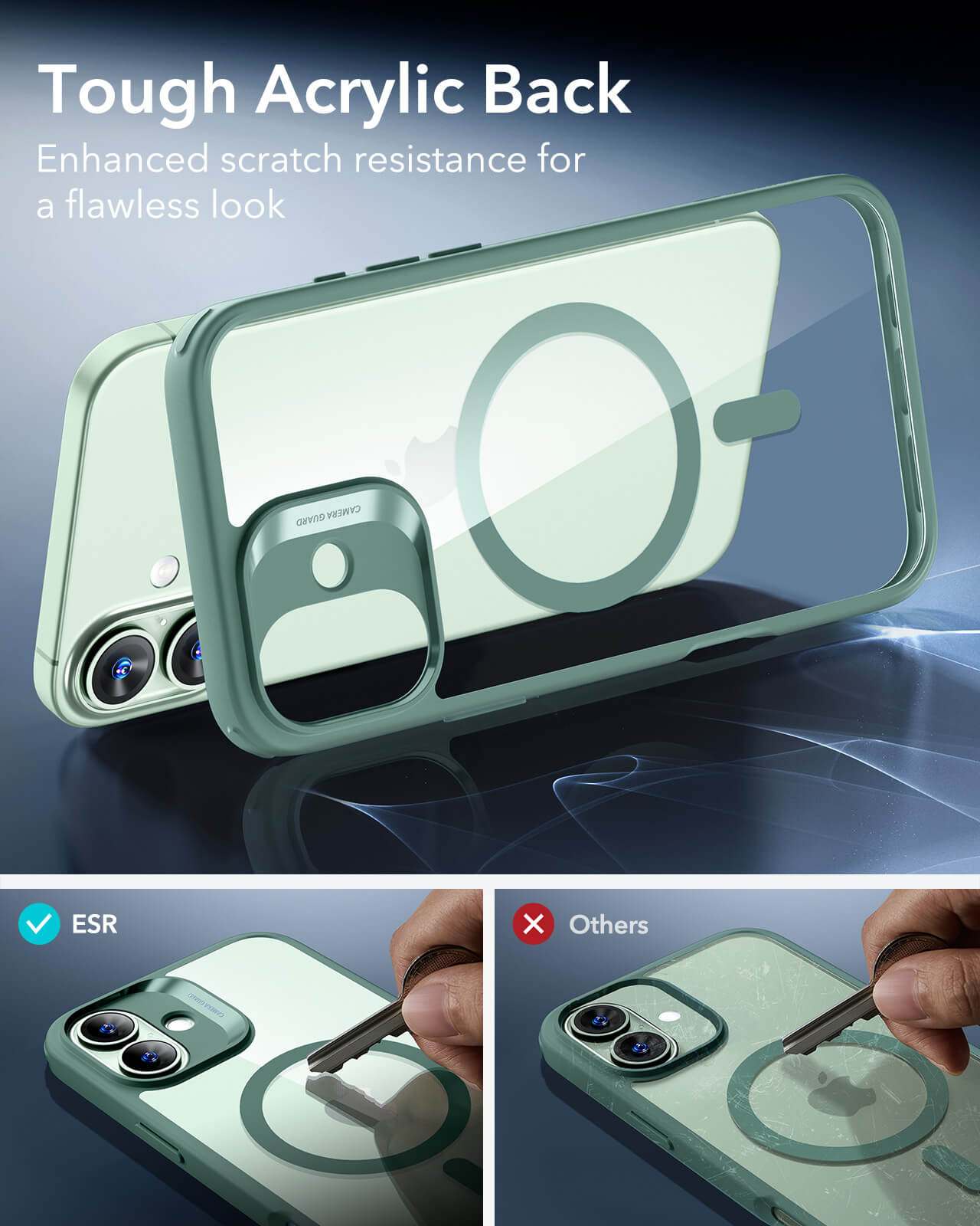 Θήκη ESR Classic Hybrid HaloLock MagSafe Clear Green iPhone 16 ΘΗΚΕΣ ESR Θήκη ESR Classic Hybrid HaloLock MagSafe Clear Green iPhone 16 - Image 6