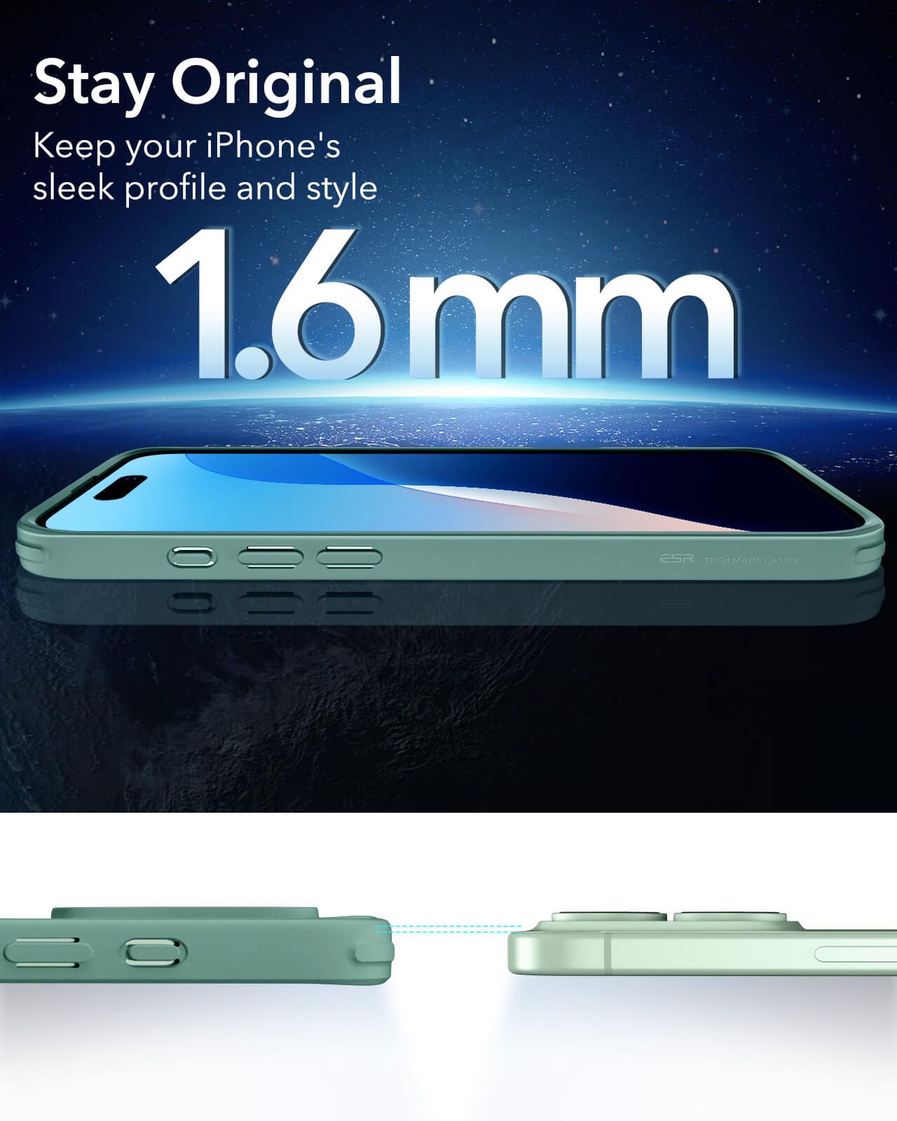 Θήκη ESR Classic Hybrid HaloLock MagSafe Clear Green iPhone 16 ΘΗΚΕΣ ESR Θήκη ESR Classic Hybrid HaloLock MagSafe Clear Green iPhone 16 - Image 3