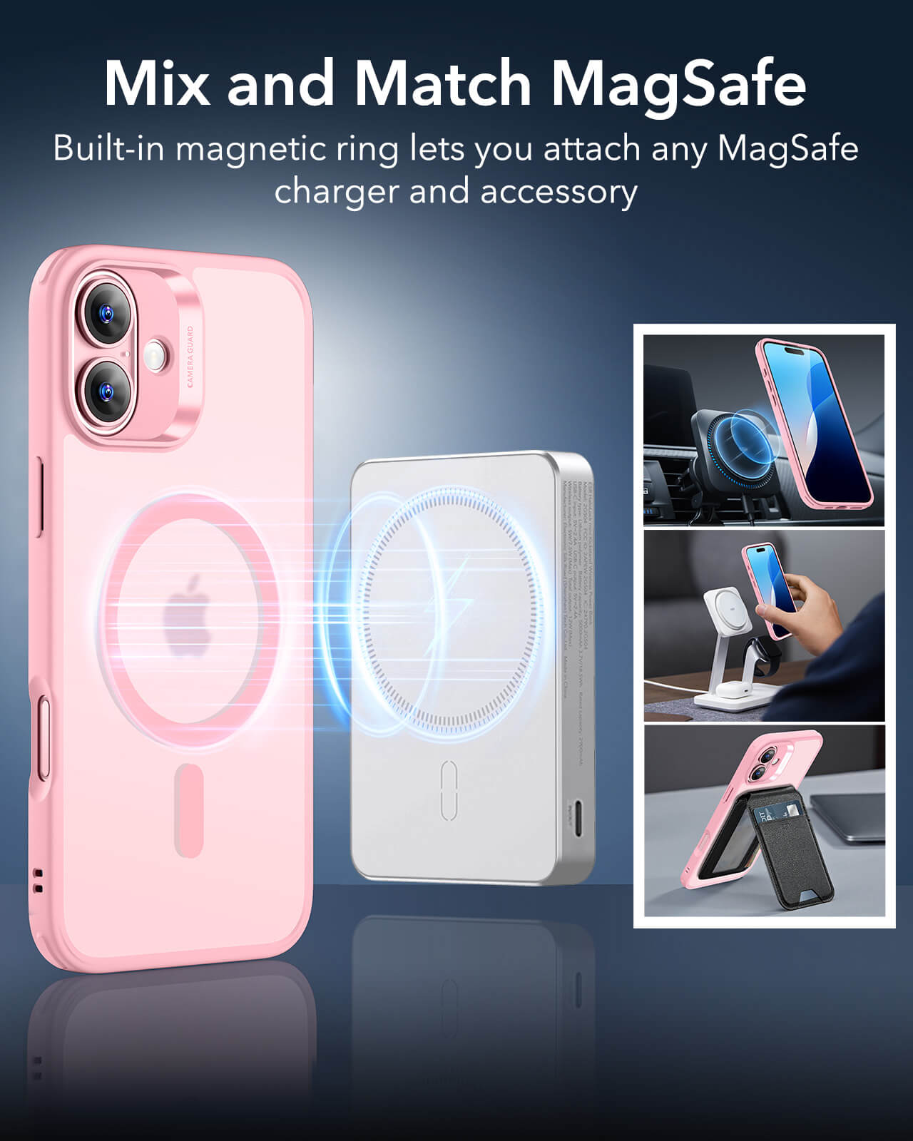 Θήκη ESR Classic Hybrid HaloLock MagSafe Frosted Pink iPhone 16 ΘΗΚΕΣ ESR Θήκη ESR Classic Hybrid HaloLock MagSafe Frosted Pink iPhone 16 - Image 6