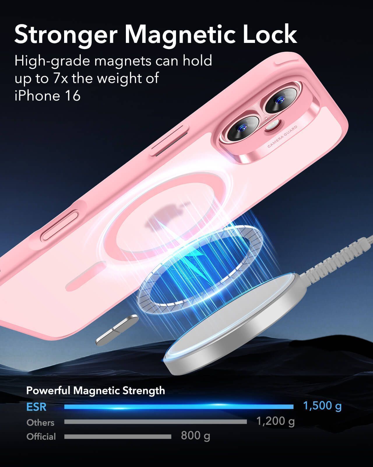 Θήκη ESR Classic Hybrid HaloLock MagSafe Frosted Pink iPhone 16 ΘΗΚΕΣ ESR Θήκη ESR Classic Hybrid HaloLock MagSafe Frosted Pink iPhone 16 - Image 5