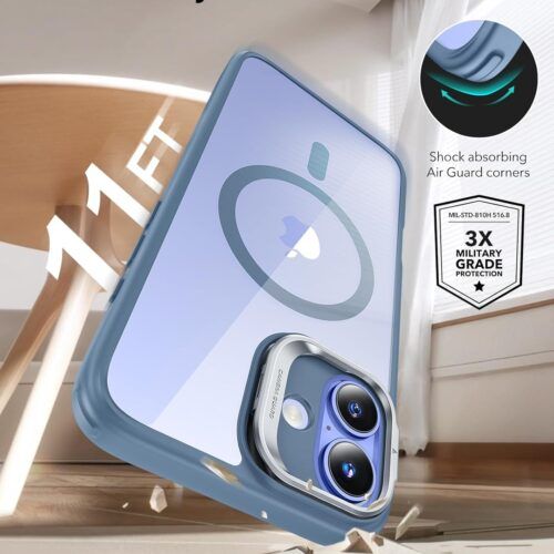Alternative view of Θήκη ESR Classic Hybrid with Stash Stand HaloLock MagSafe Clear Blue iPhone 16