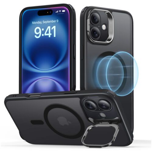 Θήκη ESR Classic Hybrid with Stash Stand HaloLock MagSafe Frosted Black iPhone 16 Plus ΘΗΚΕΣ ESR Θήκη ESR Classic Hybrid with Stash Stand HaloLock MagSafe Frosted Black iPhone 16 Plus