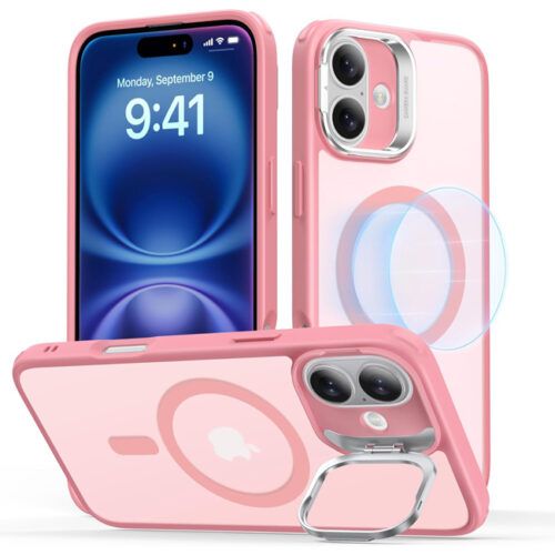Θήκη ESR Classic Hybrid with Stash Stand HaloLock MagSafe Frosted Pink iPhone 16 ΘΗΚΕΣ ESR Θήκη ESR Classic Hybrid with Stash Stand HaloLock MagSafe Frosted Pink iPhone 16