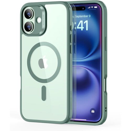 Θήκη ESR Classic Hybrid HaloLock MagSafe Clear Green iPhone 16 ΘΗΚΕΣ ESR Θήκη ESR Classic Hybrid HaloLock MagSafe Clear Green iPhone 16