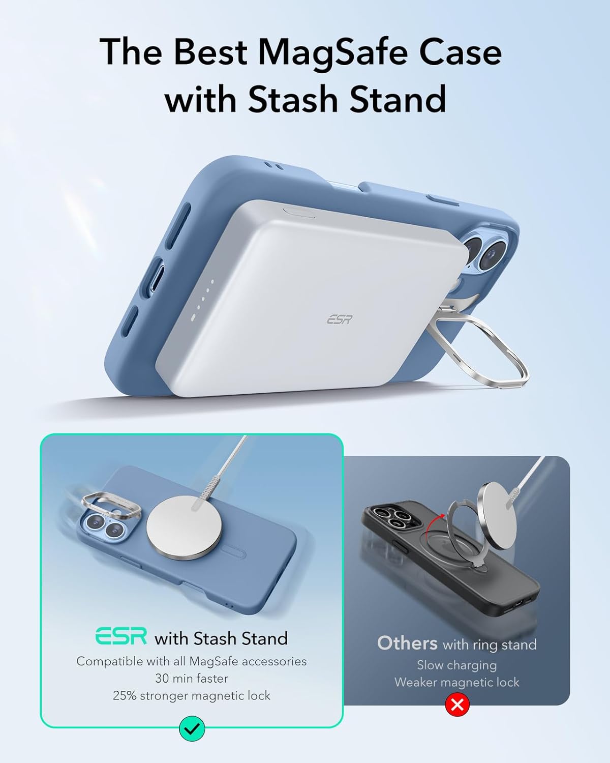 Θήκη ESR Cloud with Stash Stand HaloLock Magsafe Light Blue iPhone 16 ΘΗΚΕΣ ESR Θήκη ESR Cloud with Stash Stand HaloLock Magsafe Light Blue iPhone 16 - Image 3