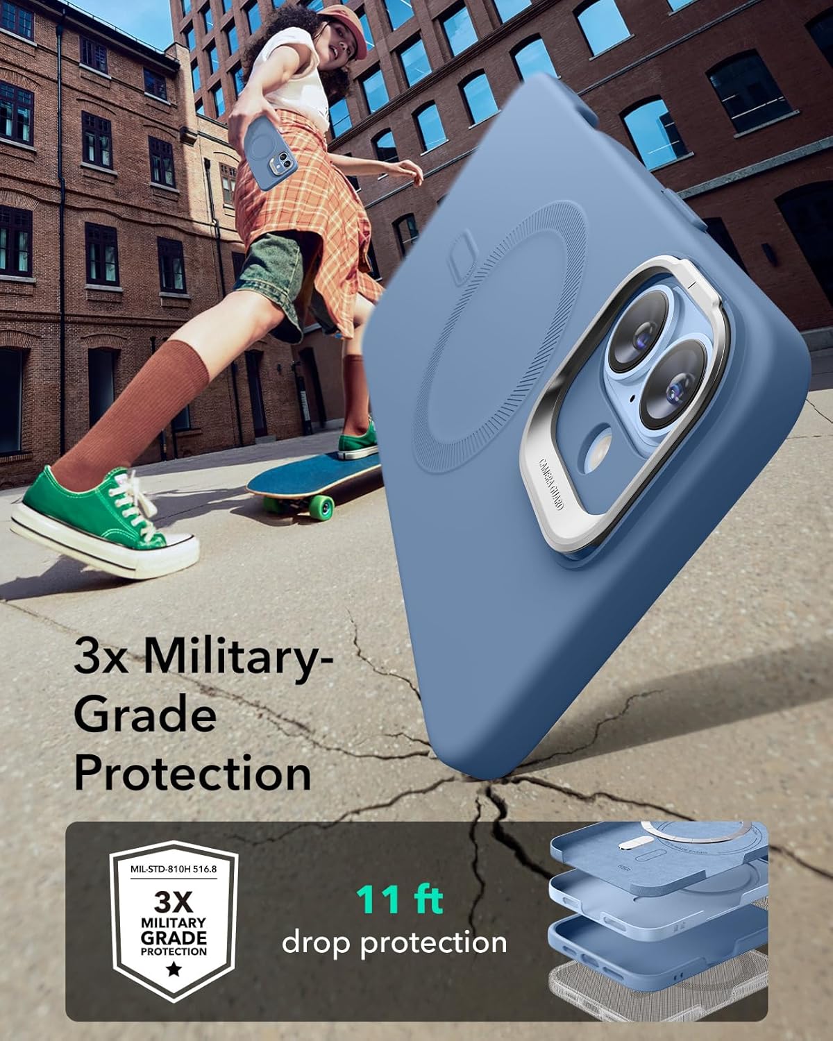 Θήκη ESR Cloud with Stash Stand HaloLock Magsafe Light Blue iPhone 16 ΘΗΚΕΣ ESR Θήκη ESR Cloud with Stash Stand HaloLock Magsafe Light Blue iPhone 16 - Image 6