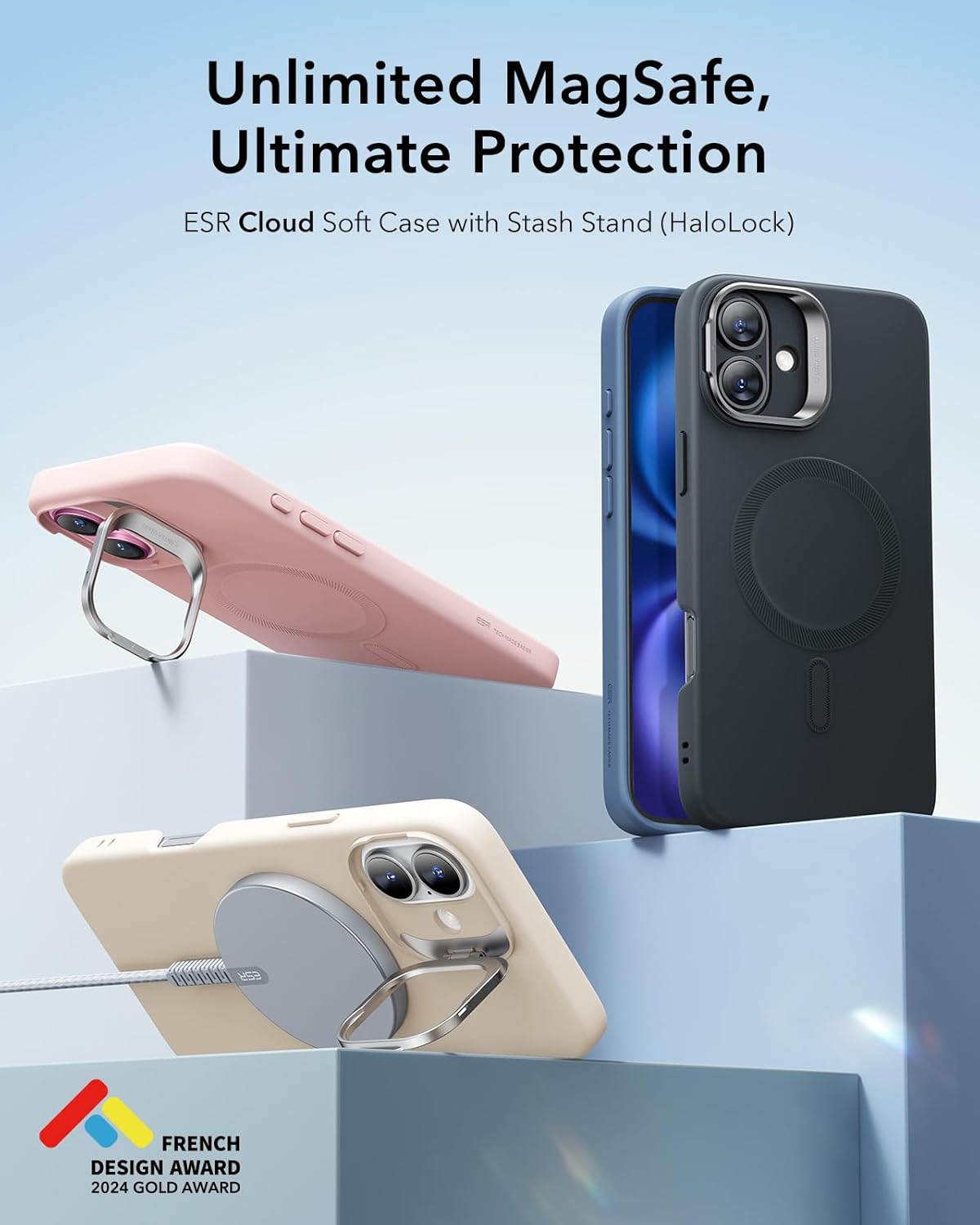 Θήκη ESR Cloud with Stash Stand HaloLock Magsafe Light Tan iPhone 16 Plus ΘΗΚΕΣ ESR Θήκη ESR Cloud with Stash Stand HaloLock Magsafe Light Tan iPhone 16 Plus - Image 2