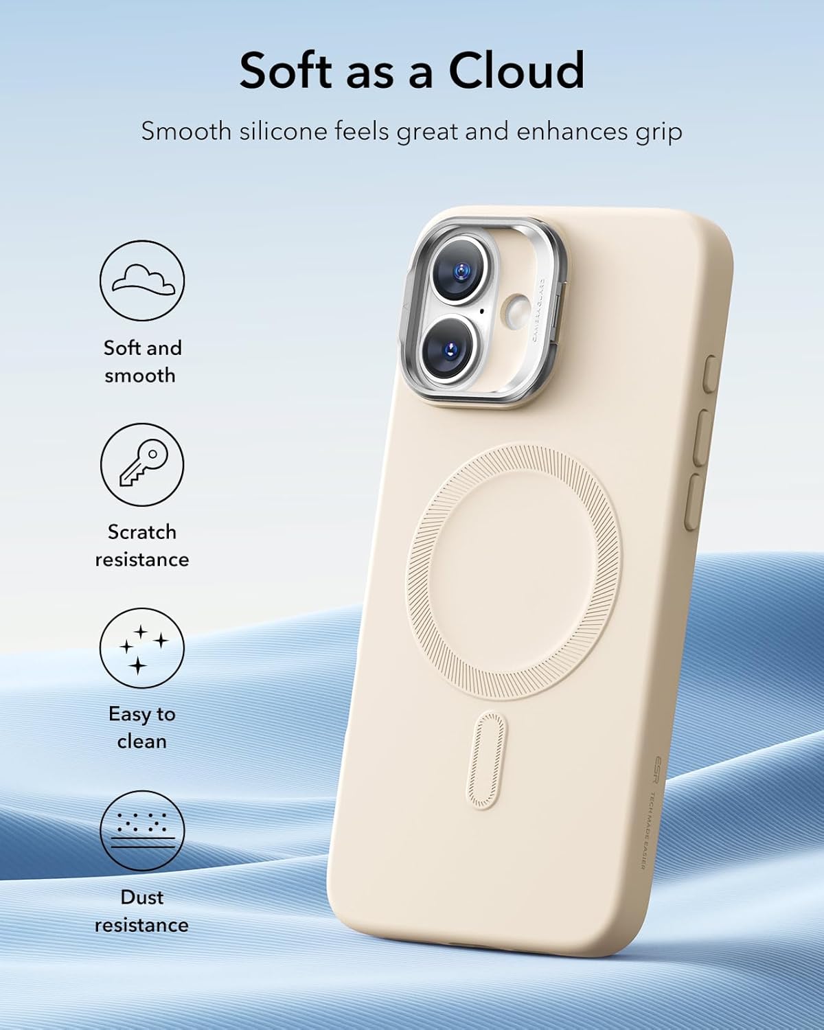 Θήκη ESR Cloud with Stash Stand HaloLock Magsafe Light Tan iPhone 16 Plus ΘΗΚΕΣ ESR Θήκη ESR Cloud with Stash Stand HaloLock Magsafe Light Tan iPhone 16 Plus - Image 3