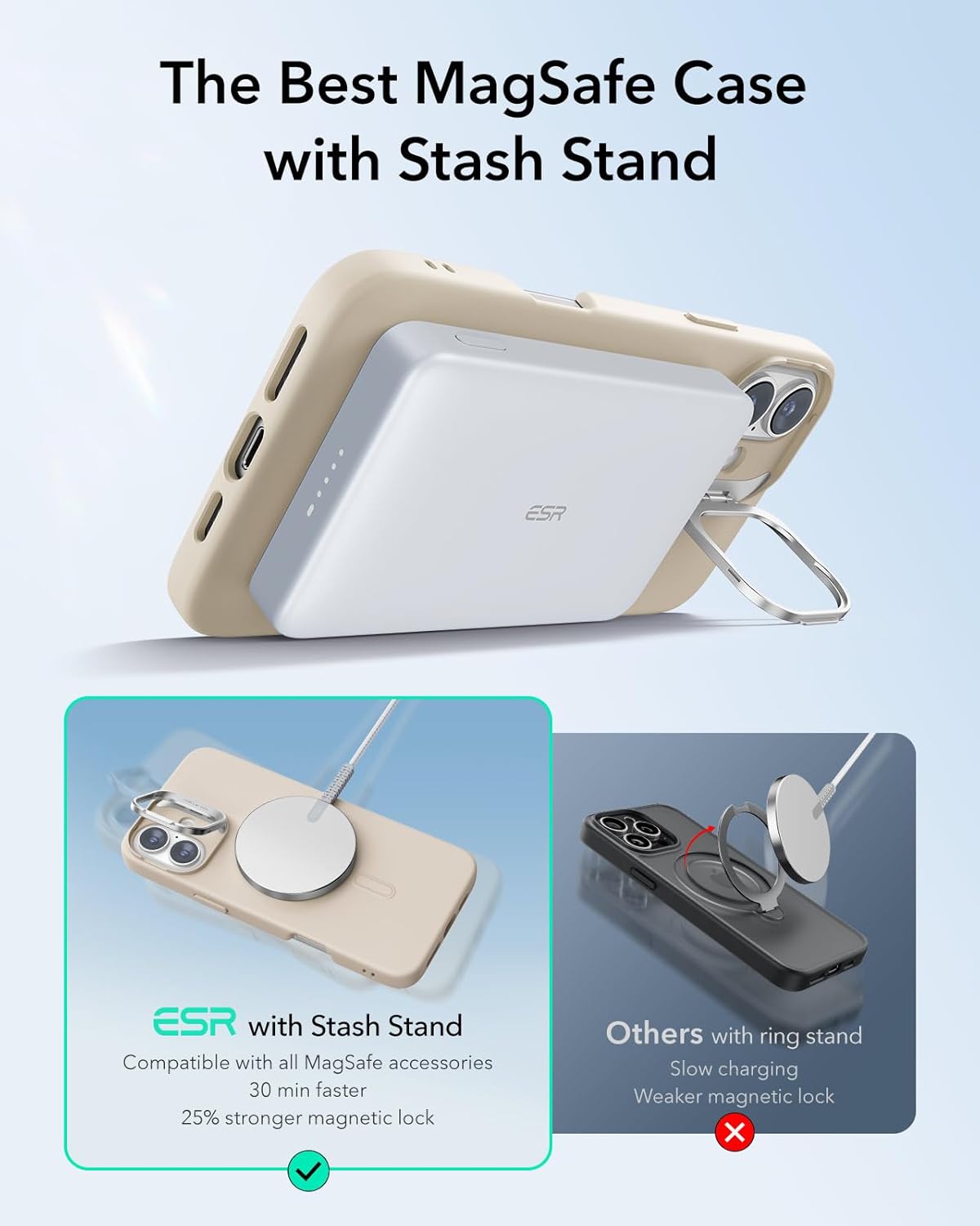 Θήκη ESR Cloud with Stash Stand HaloLock Magsafe Light Tan iPhone 16 Plus ΘΗΚΕΣ ESR Θήκη ESR Cloud with Stash Stand HaloLock Magsafe Light Tan iPhone 16 Plus - Image 8
